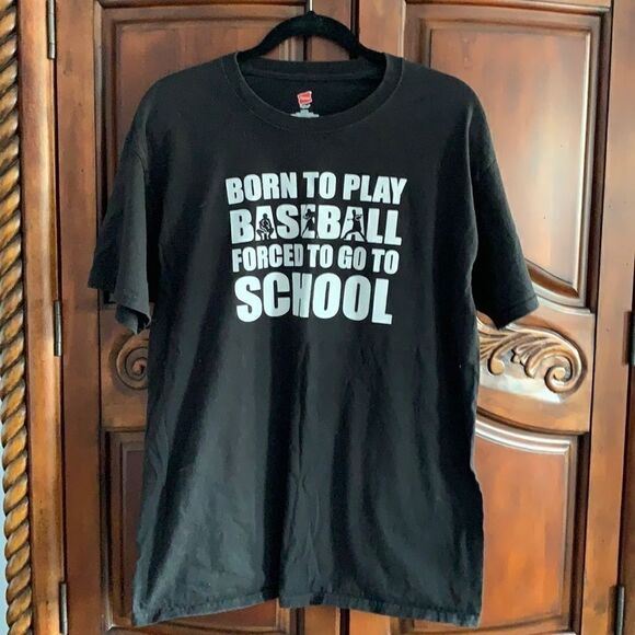 Black screen print t- shirt- L - Picture 1 of 4